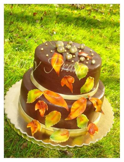 čoko_021-podzimní dort potažen luxusní hmotou z belgické č