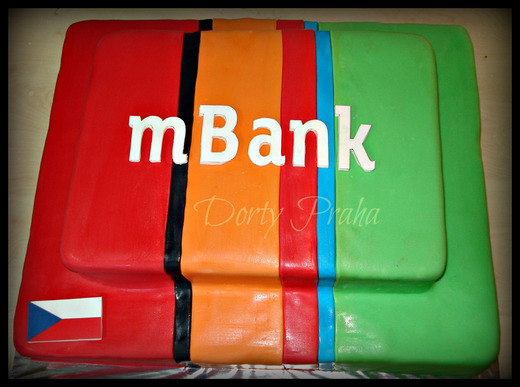 fir_026-firemní dort pro mbank 100 porcí, 50x40 + 35x25 cm, 17
